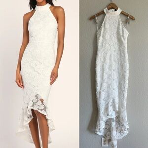 NWOT All the Charm White Lace Sleeveless High-Low Dress